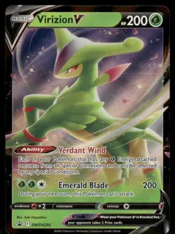 2019 Virizion V - SWSH295 Promo Holo NM SWSH: Sword & Shield Promo Cards Pokemon - Image 1