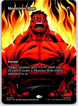 Monstrous Rage (Borderless) 72 Marvel Universe Eternal-Legal MTG NM/M - Image 1