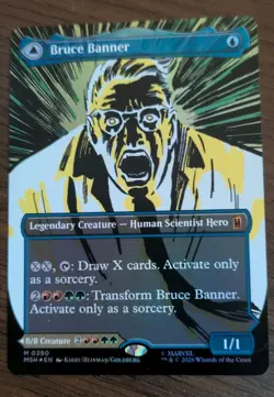 MTG Magic Marvel Super Heroes Foil Bruce Banner Borderless 0390 - Image 1