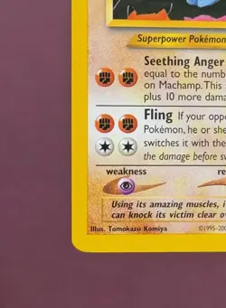Pokemon 2000 Black Star Promo #43 Machamp, Wizards of the Coast Vintage Eng NM - Image 5