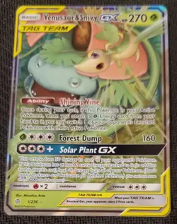 Pokemon TCG Venusaur & Snivy GX 1/236 Sm-Cosmic Eclipse Ultra Rare Holo ENG - Image 1