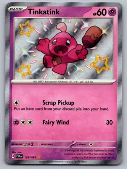 Tinkatink 165/091 Shiny Rare Paldean Fates Pokemon Near Mint - Image 1