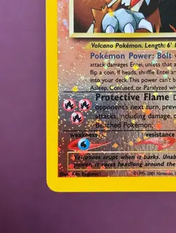 Pokemon 2001 Black Star Promo #34 Entei Reverse Holo SWIRL, WOTC Vintage Eng NM - Image 5