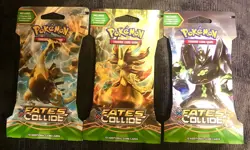 Pokemon TCG: FATES COLLIDE SLEEVED PACKS (Lot of 3) Factory SEALED. - Image 1