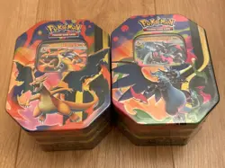 2 X Pokemon Mega Charizard EX - X & Y Large Tins NEW Sealed Ascended Heroes - Image 1