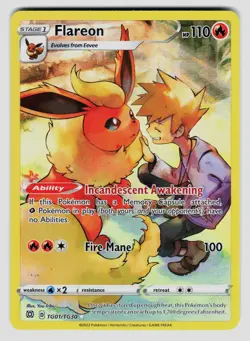 Pokemon Flareon Ultra Rare SWSH09: Brilliant Stars Trainer Gallery TG01/TG30 NM - Image 1