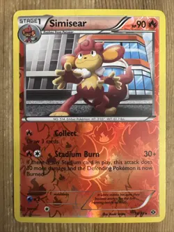 Pokemon TCG Simisear Next Destinies 16/99 Reverse Holo Rare MP - Image 1