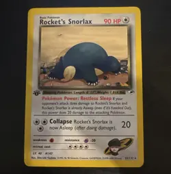 Pokemon TCG Rocket's Snorlax 33/132 Team Rocket 1st Ed Rare Regular Eng 90 - Image 1