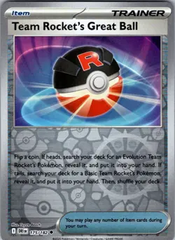 Team Rocket's Great Ball 175 Destined Rivals Uncommon Pokemon Reverse Holo NM - Image 1