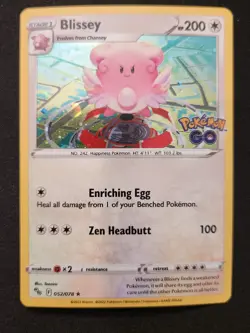 SWIRL Blissey 052/078 Pokemon GO Stamped Cosmos Holo Rare Pokemon 2022 NM A - Image 1