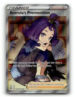 Acerola's Premonition TG24/TG30 Brilliant Stars Trainer Gallery Pokemon Holo NM - Image 1