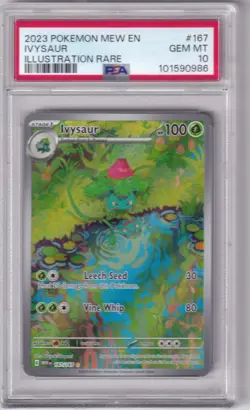 2023 Pokemon Mew EN Ivysaur Illustration Rare #167 PSA 10 GEM MT - Image 1