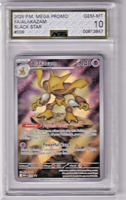 2025 Pokemon MEP En Alakazam Meg ETB Mega Gardevoir! Black Star Promo 009 AGS 10 - Image 1