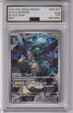 2025 Pokemon MEP Black Star Promos N's Zekrom #031 AGS 10 Gem Mint - Image 1