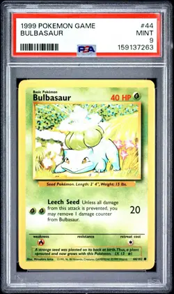 1999 Pokemon Base Set #44 Bulbasaur PSA 9 Mint - Image 1
