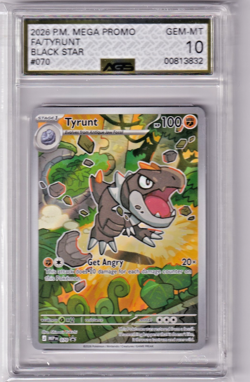 2026 POKEMON MEP EN-ME ETB BLACK STAR PROMO #070 TYRUNT AGS 10 - Image 1