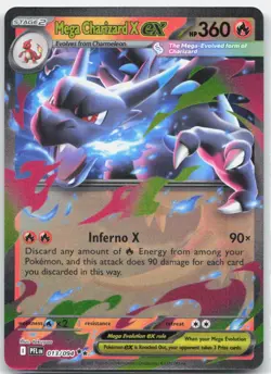 Mega Charizard X ex 013/094 Double Rare Phantasmal Flames Pokemon Holo Near Mint - Image 1