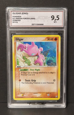 Gligar Stamped EX Unseen Forces 57/115 ENG Blade 9.5 - Carta Pokemon Gradata - Image 1