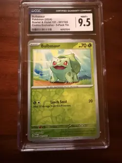 Pokemon Bulbasaur Reverse Holo #001 Scarlet & Violet 151 Costco CGC 9 Mint - Image 1