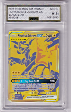 2021 Pokemon Pikachu & Zekrom GX Black Star Promo FA Full Art SM248 AGS 9.5 - Image 1