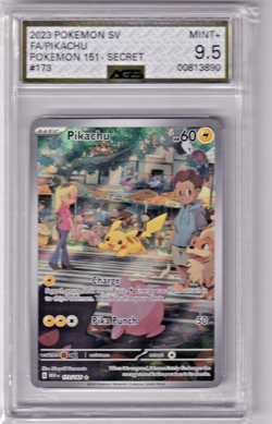 2023 Pokemon Pikachu 173/165 Illustration Rare Holo Scarlet & Violet 151 AGS 9.5 - Image 1