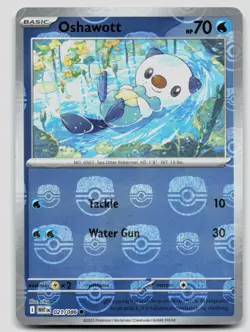 Oshawott (Master Ball Pattern) 021/086 White Flare Holo Pokemon NM - Image 1
