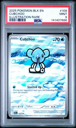 2025 POKEMON BLK EN CUBCHOO ILLUSTRATION RARE 109/086 PSA 9 - Image 1