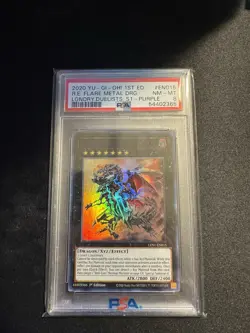 2020 PSA 8 Yu-Gi-Oh LDS1 Red Eyes Purple Ultra Rare Flare Metal Dragon - Image 1