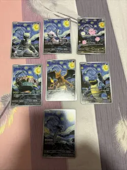 Pikachu Van Gogh Starry Night Cosplay Fan Art Card - Image 1