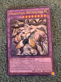 Dracotail Arthalion JUSH-EN006 Ultra Rare Justice Hunters 1st Ed. Near Mint - Image 1