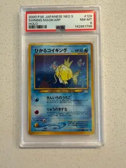 Shining Magikarp Pokemon 2000 Holo Neo 3 Revelation Japanese 129 PSA 8 - Image 1