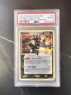 Pokemon Greninja TCG Gold Star SWSH144 25th Celebrations Promo Card PSA 8 - Image 1