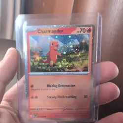 Pokemon 151 Charmander -w/SWIRL (Cosmos Holo) Holo Promo 004/165 NM - Image 1
