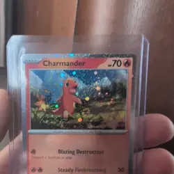 Pokemon 151 Charmander -w/SWIRL (Cosmos Holo) Holo Promo 004/165 NM - Image 3