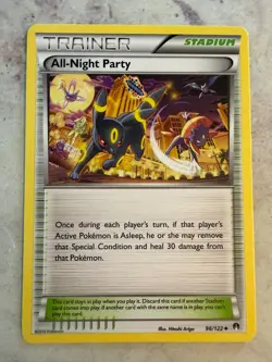 All-Night Party 96/122 Breakpoint Regular Pokemon Card Near Mint/Lightly Played - Image 1