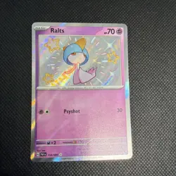 Pokemon TCG-Ralts Paldean Fates Holo Card 153/091 Holo Shiny Rare - Image 1