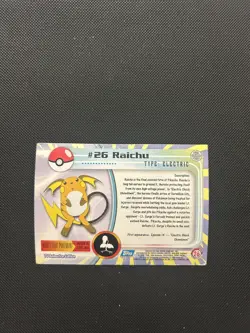 Raichu #26 | Topps TV Animation Series | Non Holo Pokemon Card HP - Image 2