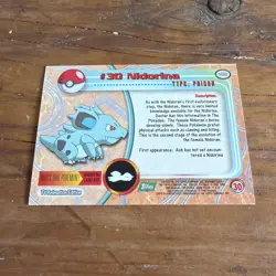 Pokemon Card Nidorina #30 TOPPS Series 1 Green Label Pokemon - Image 4
