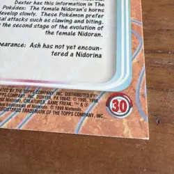 Pokemon Card Nidorina #30 TOPPS Series 1 Green Label Pokemon - Image 5