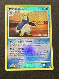 Pokemon Diamond and Pearl Prinplup Reverse Holo Stamped Card 58/130 DPBP - HP - Image 1