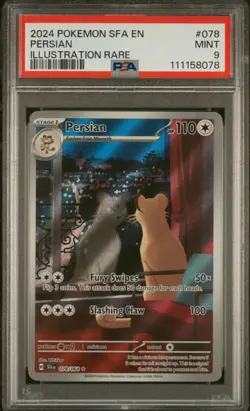 Pokemon TCG Persian Shrouded Fable Holo Illustration Card 078/064 PSA 9 - Image 1