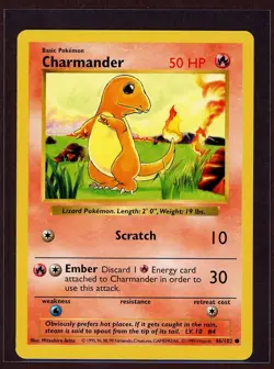 Shadowless Charmander Non-Holo 1999 WOTC Pokemon Card 46/102 Base Set NM/M - Image 1