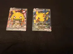 2 Pikachu Pokemon Card Holo GX VSTAR VMAX GX EX Cosplay Art - Image 1