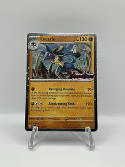 Lucario - 114/198 Pokemon Scarlet & Violet Premium Collection Stamped Promo Card - Image 1