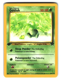 Oddish 63/82 First Edition Team Rocket Unlimited Pokemon Card - Image 1