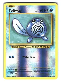 Poliwag 23/108 Reverse Holo Evolutions Pokemon Card NM - Image 1