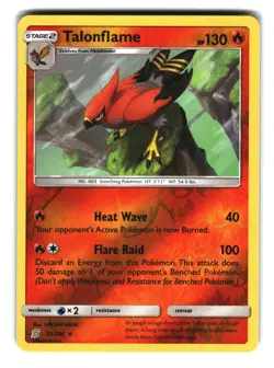 Talonflame 32/236 Rare Reverse Holo Unified Minds Pokemon Card NM - Image 1