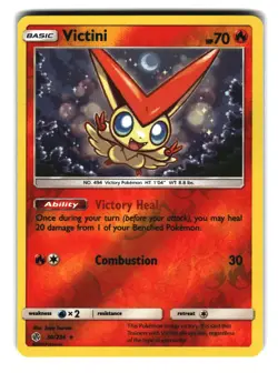 Victini 30/236 Rare Reverse Holo Unified Minds Pokemon Card NM - Image 1