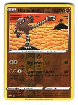 Hitmonlee 094/202 Reverse Holo Sword & Shield Base Pokemon Card NM - Image 1