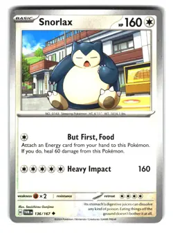 Snorlax 136/167 Pokemon Card Twilight Masquerade Holo Rare - Image 1